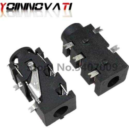 100PCS/LOT 3.5 Headphone Jack Audio Jack PJ-327F 5-pin SMD Column With Headphones Female High Silver