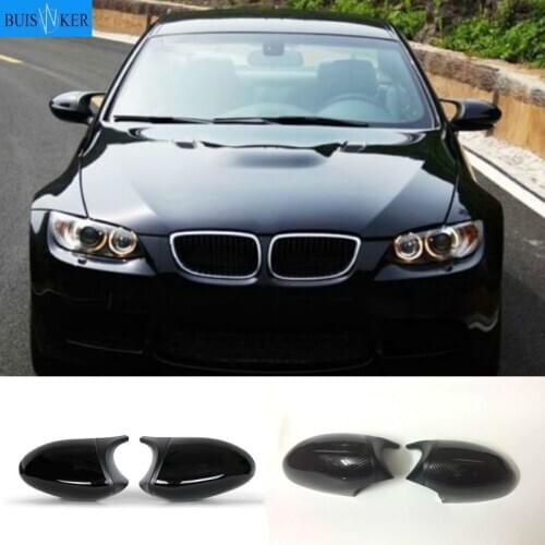 2PCS For BMW 1 3 Series E81 E82 E87 E88 E90 E91 E92 E93 Car Side Wing Mirror Cover Rear-View Caps Black high quality types