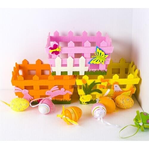 2021 Non-woven Fabric Easter Egg Storage Basket Easter Bunny Candy Fruit Storage Organizer Decorative Basket Gift For Kids