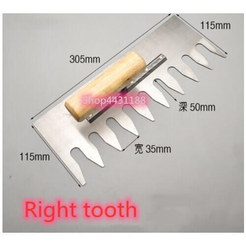 305*115mm Right Big Teeth Thickness 1mm Carbon Steel Wooden Handle Plastering Bucket Trowel Tool Tile Bricklayer Tool