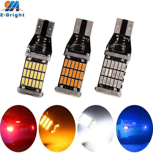 100pcs T15 Canbus LED 912 W16W 45 SMD 4014 LED Auto Additional Lamp Reverse Lights Car Back up DRL Light White DC 12V NO ERROR