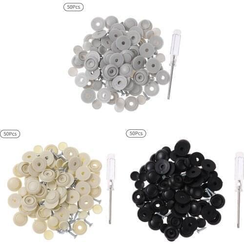 50pc Car Interior Ceiling Fixing Screw Car Roof Fixed Buckle Snap Rivets Retainer Automotive Roof Repair Button with Screwdriver