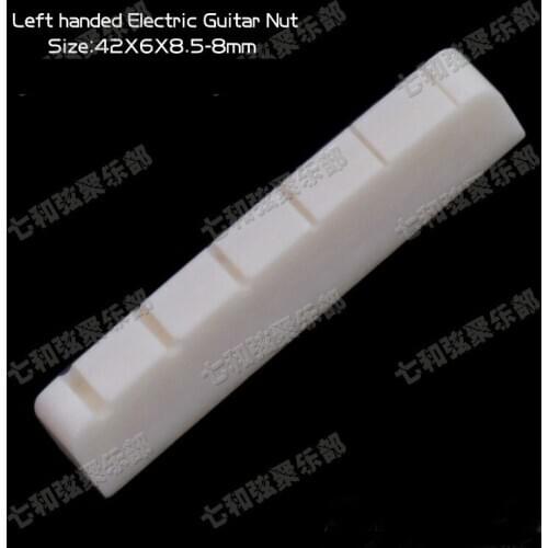 Bone Left handed 6 String Slotted Nuts For Electric Guitar / 42 x 6 x 8.5-8mm