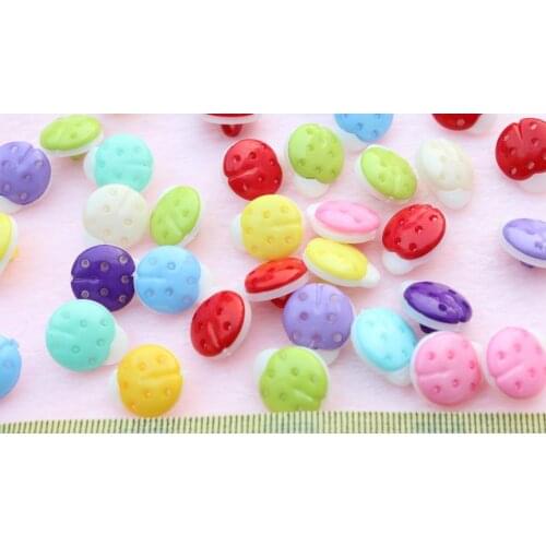 800pcs rainbow plastic LadyBugs Multicolor Buttons sewing craft diy shank buttons 16mm combined buttons mix colors