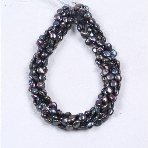 9-10mm Black Loose Pearls Coin Freshwater Pearls Strand