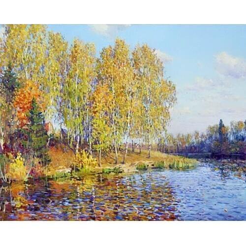 A2914 tree view cross stitch Oil painting girl 11/ 14ct /16/28/27CT cloth cotton thread embroidery DIY handmade