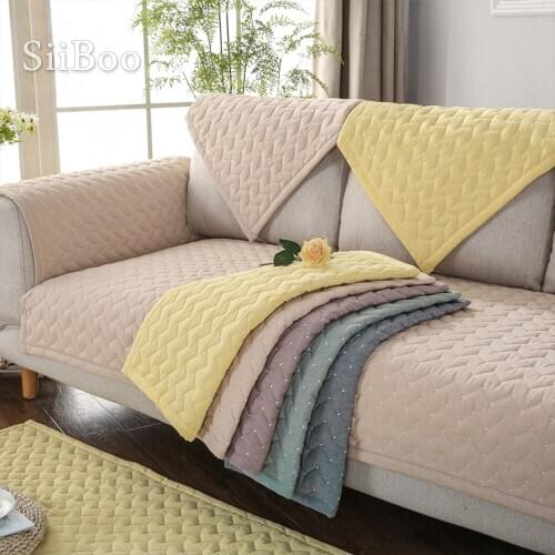 Summer spring wave quilted sofa slipcovers cotton sectional sofa cover for living room fundas de sofa couch covers cama SP5105