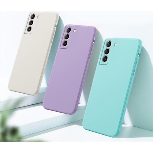 Luxury Liquid Silicone Square Matte Case For Samsung Galaxy A52 A72 A71 A51 A50 A70 A21S S20 S21 FE Ultra S10 Plus A42 A32 Cover