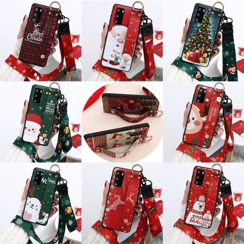 Necklace Lanyard Case For Huawei P30 Lite P20 P40 Mate 20 Pro Lite E P Smart S Z 2019 2020 Nova 5T Christmas Wrist Strap Funda s