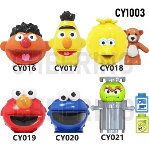 CY1003 Free Shipping One Set Sale Seasame Building Blocks Action Figures Head Street Brick Toys For Children
