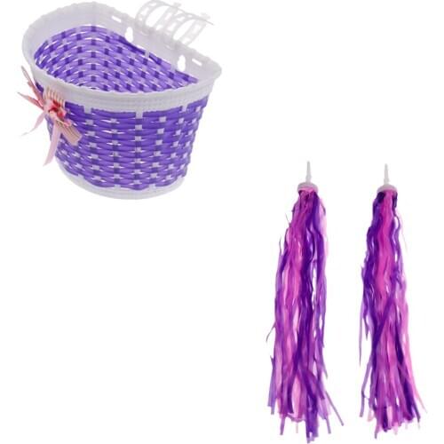Unisex Child Bike Front Basketball Kit + Handlebar Grip Tassels Streamers