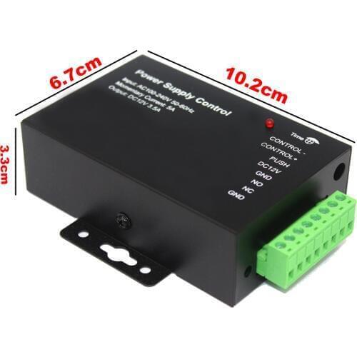 Door Access Control Power Supply Switch 3.5A Time Delay Adjustable AC100V-240V Input NO/NC Output DC 12V 3A 5A