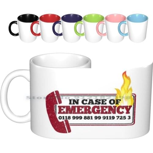 It Crowd Inspired-New Emergency Number-0118 999 881 99 725 3-Moss And The Fire Ceramic Mugs Coffee Cups Milk Tea Mug Emergency