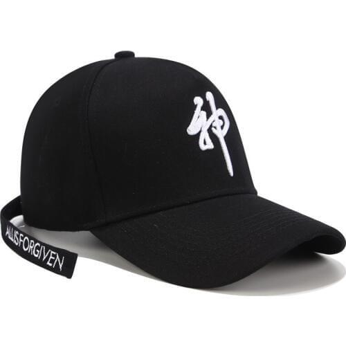 Text Embroidered Cotton Baseball Caps Trendy Performances Street Dance Hats Wen Women Fashion Wild Travel Sunscreen Leisure Hats