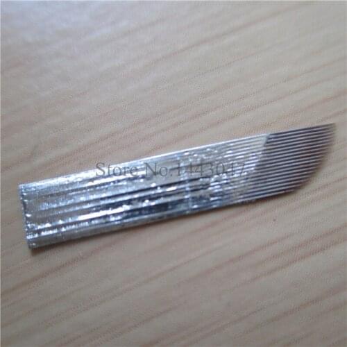 50Pcs/Lot Stainless Steel Sliver curved Permanent Makeup Embroidery 3D Microblading Tattoo Manual Pen Needle