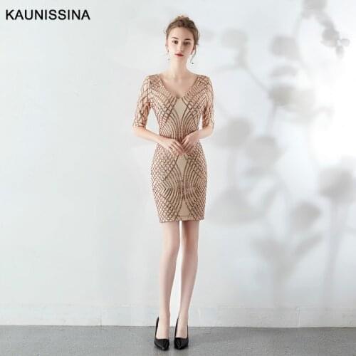 KAUNISSINA V-neck Women Dresses