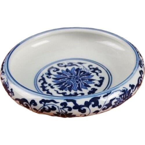 Chinese old Blue and white porcelain writing-brush washer