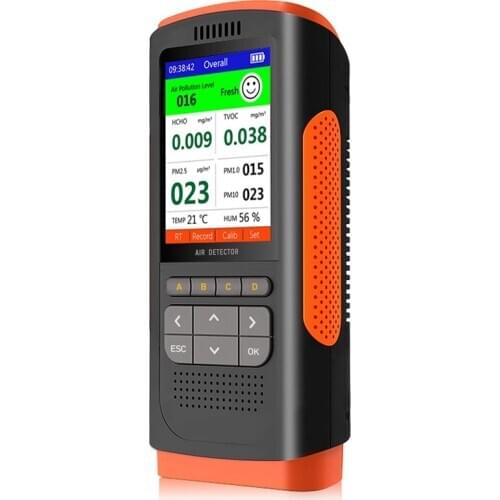Air Quality Monitor, Indoor Air Quality Pollution Detector for Formaldehyde, Temperature Humidity Data Monitoring