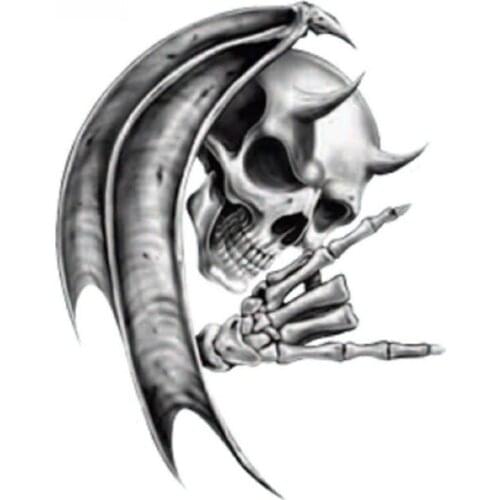 Creative Decals Devil Death Skull Motorcycle Helmet Car Sticker Windows Reflective Decal PVC,14cm*11cm