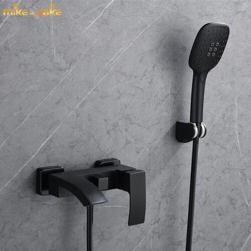 Bathroom Brass cooper waterfall bathtub faucet bathroom crane bath mixer hot and cold wall bath tap waterfall bath battery