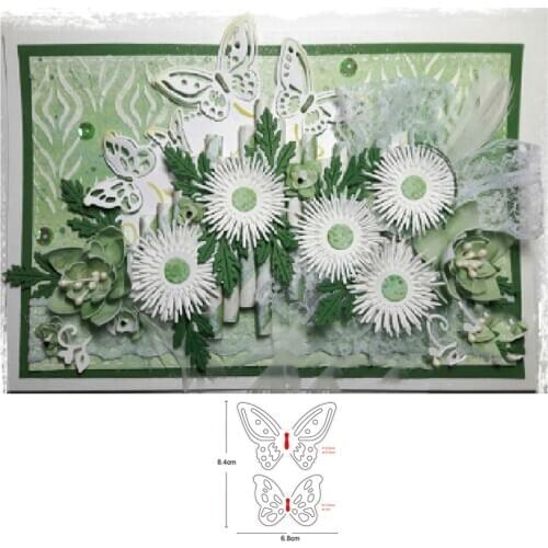 Metal Cutting Dies 2pcs etch butterfly die mould template for DIY Scrapbooking Album Decor Embossing Paper Card Crafts Die Cut