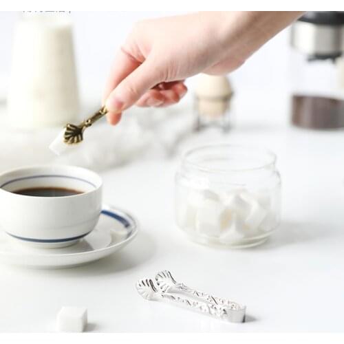Retro Mini Food Kitchen Serving Tong Stainless Steel Cofffee Sugar Tongs Ice Cube Clips For Kithcen Tablewares Bar Accessories