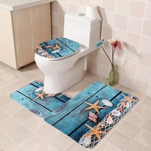 Fashion 3 piece bath mat Seat Cover rug Cushion toilet bathtub shower mat Carpet Foot Pad Home Decoration Bathroom Mat #40