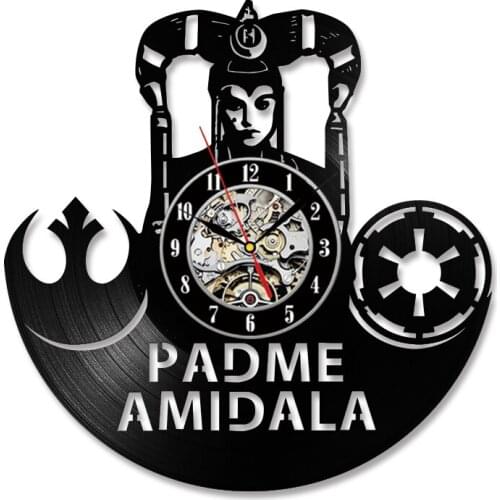 Movie Theme Vinyl Record Wall Clock Silent LED Clocks for Living Room Hanging Clock with 7-color Lights Home Decor