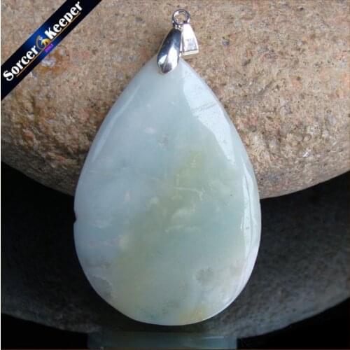 Natural Fine Jewelry Vintage Style Men Necklace Pendants Beads Cabochon Amazonite Crystal Stone For Jewelry Making HS226