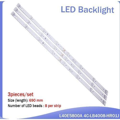 New 3 pieces/set 8LED 770mm backlight strip for 43L1600C 2600C 43L26CMC L43E9600 jl.d43081330-004bs-m E469119