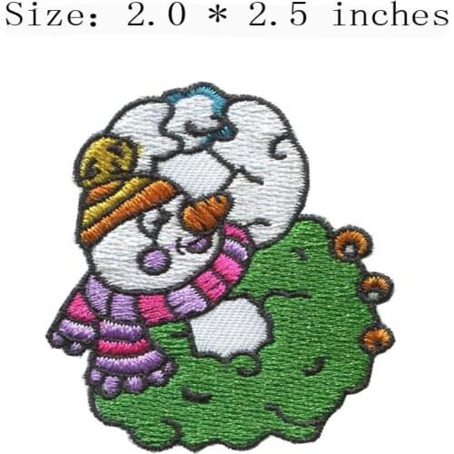 Snowman B 2.0"wide DIY new fonts embroidery patch for agulha de croche/floral embroidered/happy new year