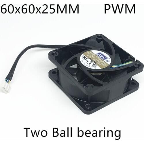 New AVC DS06025B12U Two Ball bearing 6025 60MM 60*60*25MM Cooling fan CPU fan computer case Cooling fan 12V 0.7A with 4pin PWM