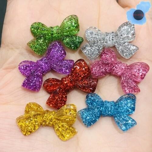 Wholesale 50pcs Resin Mix Colorful Bowknot Rosette Garden Shoe Decorations Shoes Accessories Fit Adult Croc Jibz Charm Backpack