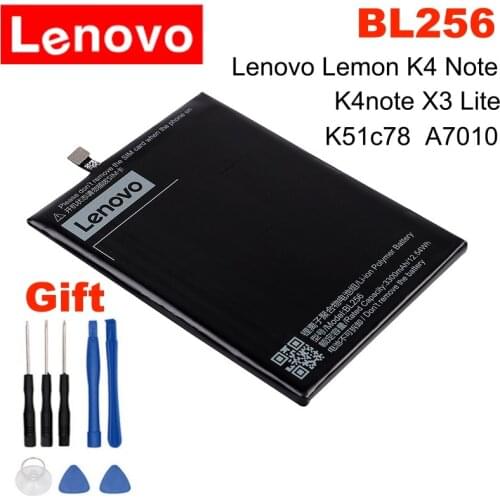 Original 3300mAh BL256 Battery For Lenovo Lemon K4 Note K4note / X3 Lite K51c78 / A7010 + Free Tools