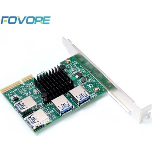 PCIe Extender PCI e 1 to 4 PCI-e 1x to 16x Slot USB 3.0 Mining Special Riser Adapter Expansion Card For BTC Miner Mining