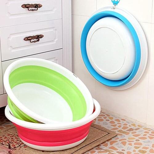 Portable Outdoor Camping Hiking Folding Water Container Bucket Sink Wash Basin Tourism Outdoor Folding Bucket Outdoor Camping