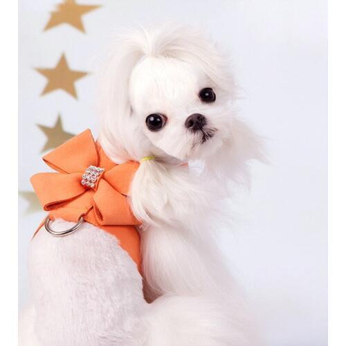 Dog Harness Bling Rhinestone Pet Puppy Dog Harness Velvet & Leather Leash for Small Dog Puppy Cat Harness Leash Dog Accessories