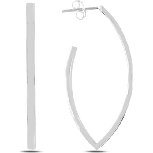 Silver 925 Sterling Sterling V Ring Earrings