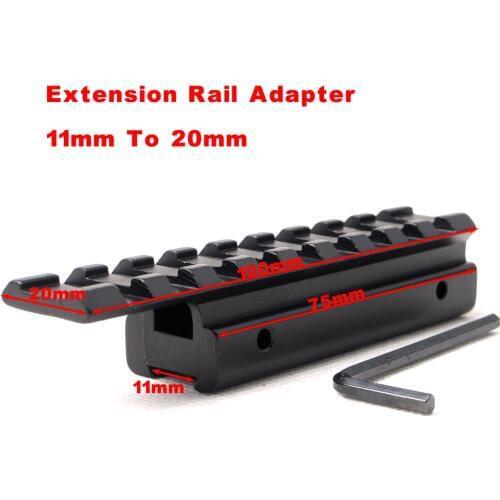 Tactical Rail 11mm to 20mm Dovetail to Weaver Rail Mount Base Adapter Scope Mounts Converter for Rifle Scopes Hunting