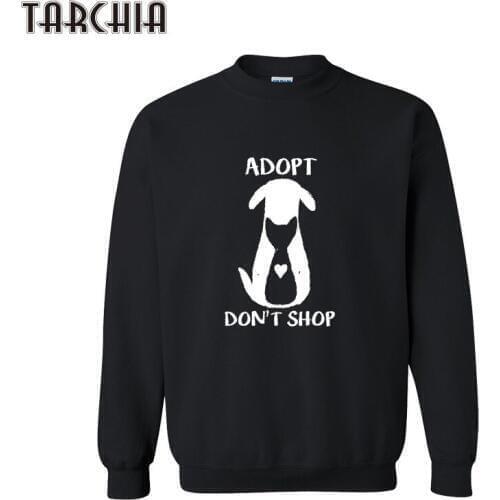 TARCHIA Men Hoody Sweatshirt Fashion ADOPT DON'T SHOP Slim Fit Pullover Hoodies Men Brand Sportswear Sudaderas Hombre