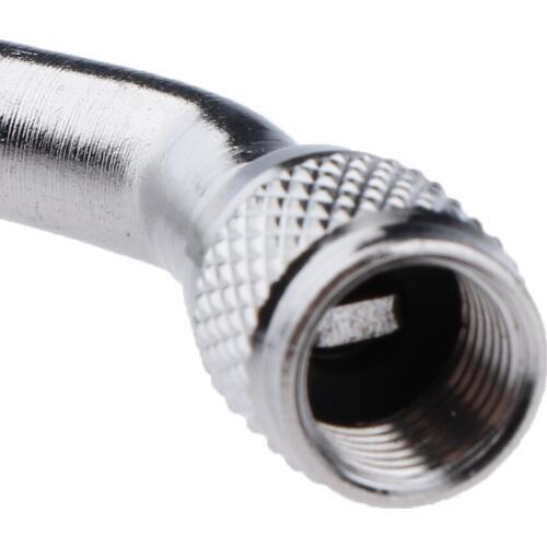 4 Pack Silver 135 Brass Car Tire Lengthened Inflatable Tube 45/90/135 Degree