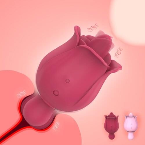 Rose Shape Vagina Tongue Vibrators Intimate Good Nipple Oral Licking Clitoris Stimulation Powerful Dual Motor Sex Toys for Women