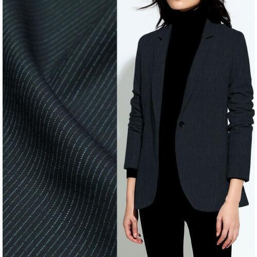 Bright blue striped on navy blue background wool blended fabric 280g/meter,WF215