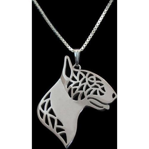 Bull Terrier jewelry- Gold and silver pendant and necklace jewelry Simple abstract animal