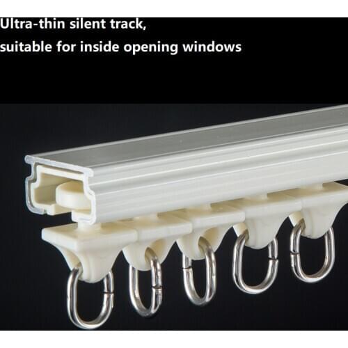 Aluminum Alloy Curtain Track Silent Fluent Golden Ivory Curtain Accessories For Home Window Customized Track