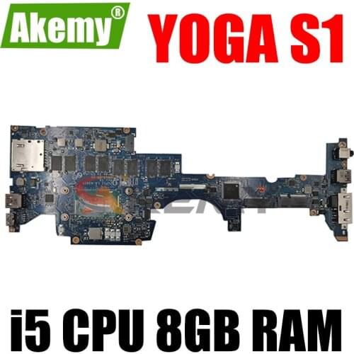 ZIPS1 LA-A341P Mainboard For Lenovo Thinkpad YOGA S1 Laptop Motherboard FRU:04X5236 04X5235 With i5 CPU 8GB RAM 100% Fully Test