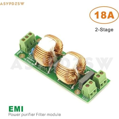 2-Stage AC EMI Power purifier Filter module 18A Amplifier purification board