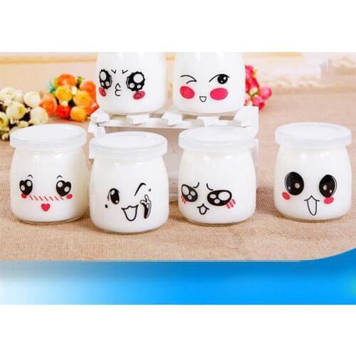 5/10pcs 200ml Cute Pudding Bottle Glass Bread Store Bottle Heat-Resistant Yogurt Containers Milk Cup Jelly Jar For Home Shop A35