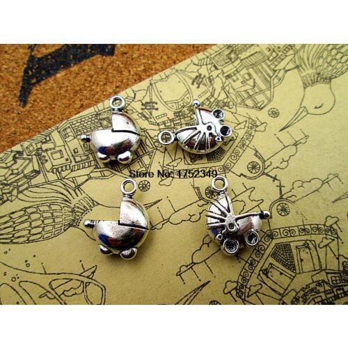 25pcs 16*13mm antique silver tone Stroller charms pendant