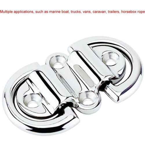 316 Stainless Steel D Ring Deck Folding Pad Eye Lashing Tie Down Cleat for Yacht